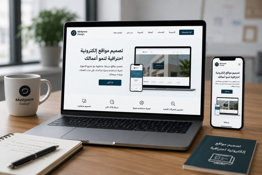 مصمم مواقع إلكترةنية في السعودية يعرض موقعاً احترافياً متجاوباً مع الجوال